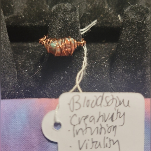 Jewelry - Handmade wire wrapped bloodstone ring size 7